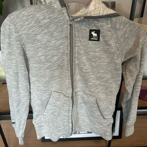 Abercrombie Kids Light Gray Zip-Up Hoodie